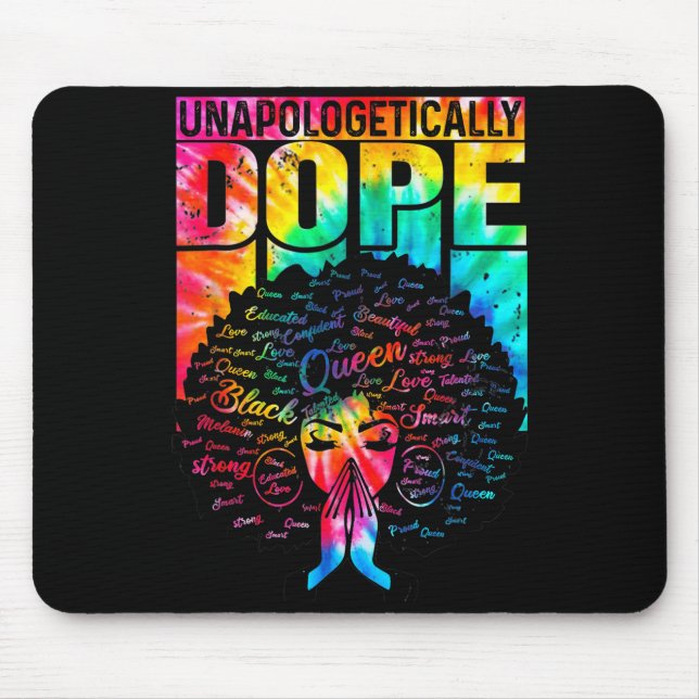 Unalogetically Black Pride Melanin African Tie Dye Mouse Mat (Front)
