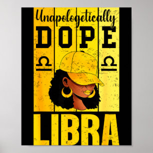 Unalogetically Libra Black Woman Cap Zodiac Poster
