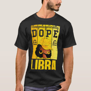 Unalogetically Libra Black Woman Cap Zodiac T-Shirt