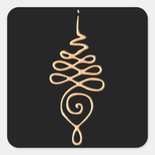 Unalome 4 square sticker