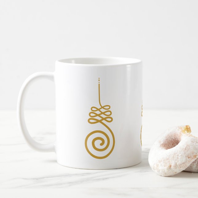 Unalome Buddhist Symbol Coffee Mug (With Donut)