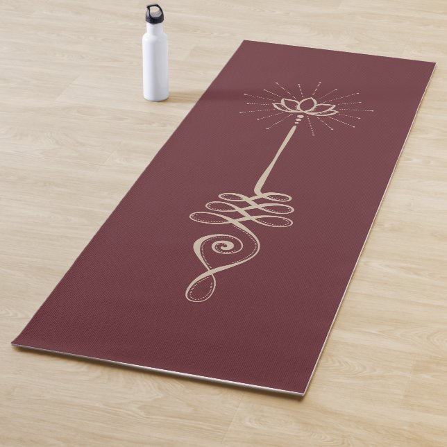 Unalome Plain Background - Wine + Dove Yoga Mat (In Situ)