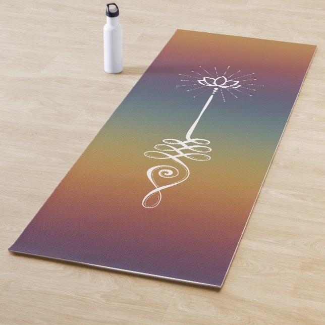 Unalome Plain - Rainbow Sunset + Snow Yoga Mat (In Situ)