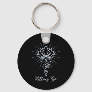 Unalome Symbol Lotus Flower Letting Go Key Ring