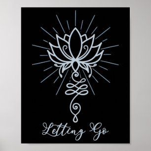 Unalome Symbol Lotus Flower Letting Go Poster
