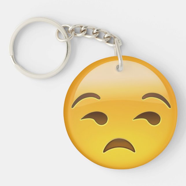 Unamused Face Emoji Key Ring (Front)