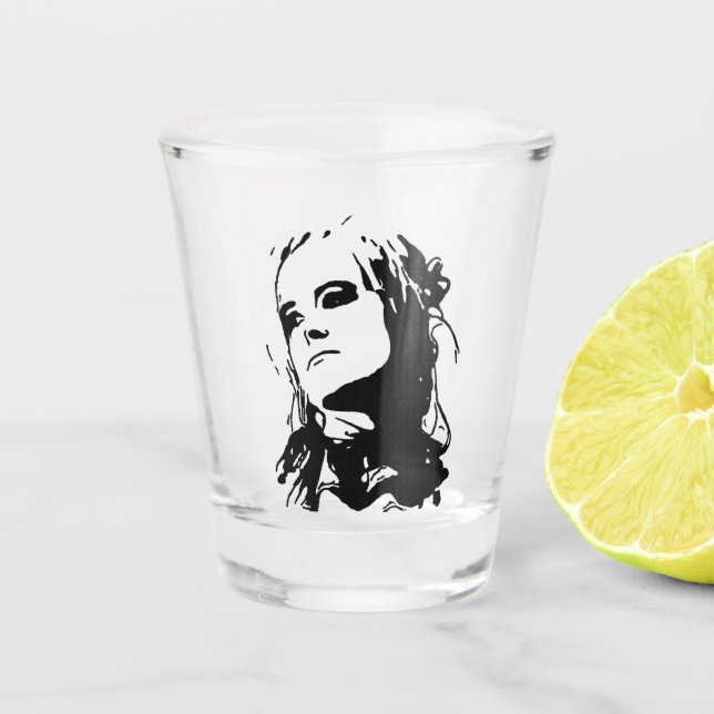 Unamused Shot Glass (Front)