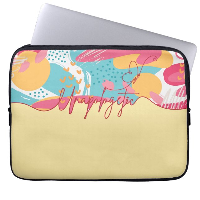 Unapologetic Bold Feminine Statement Laptop Sleeve (Front)