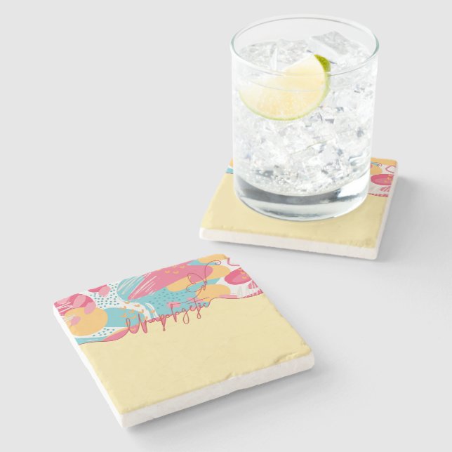 Unapologetic Bold Feminine Statement Stone Coaster (Side)