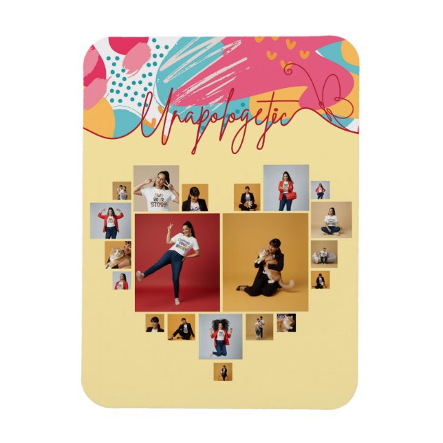 Unapologetic Personalised Feminine Photo Collage Magnet (Vertical)