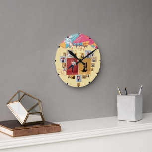 Unapologetic Personalised Feminine Photo Collage  Round Clock