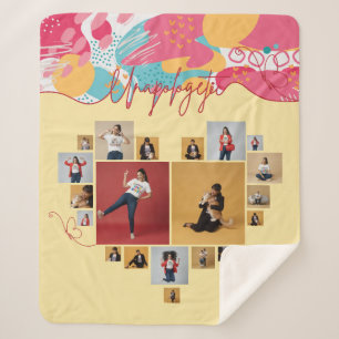 Unapologetic Personalised Feminine Photo Collage Sherpa Blanket