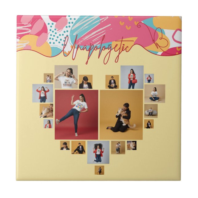 Unapologetic Personalised Feminine Photo Collage Tile (Front)
