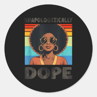 Unapologetically Afro Woman Retro Pride  Classic Round Sticker