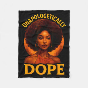 Unapologetically Black History Afro Melanin Girl W Fleece Blanket