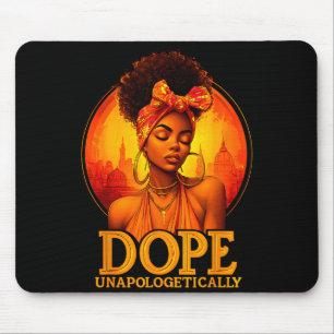 Unapologetically Black History Afro Melanin Girl W Mouse Mat