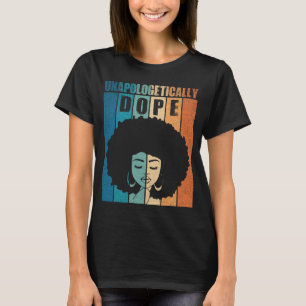 Unapologetically Dope Afro Woman Retro Stripe T-Shirt
