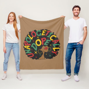 Unapologetically Dope Black Girl Afro  Fleece Blanket