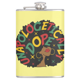 Unapologetically Dope Black Girl Afro Hip Flask