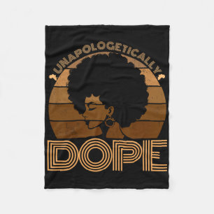 Unapologetically Drug Black Afro Design Black Hist Fleece Blanket