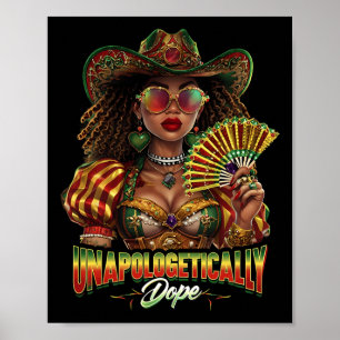 Unapologetically Drug Juneteenth Cowgirl Boots On Poster