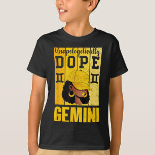 Unapologetically Gemini Black Woman Cap Zodiac T-Shirt