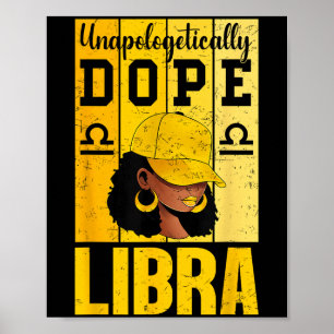 Unapologetically Libra Black Woman Cap Zodiac Poster