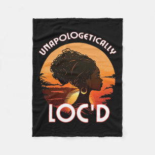 Unapologetically Loc'd Black Women Queen Sisterloc Fleece Blanket