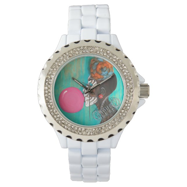 Unapologetically ME watch white rhinestone (Front)