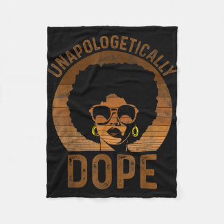 Unapologetically melanin afro queen black history fleece blanket