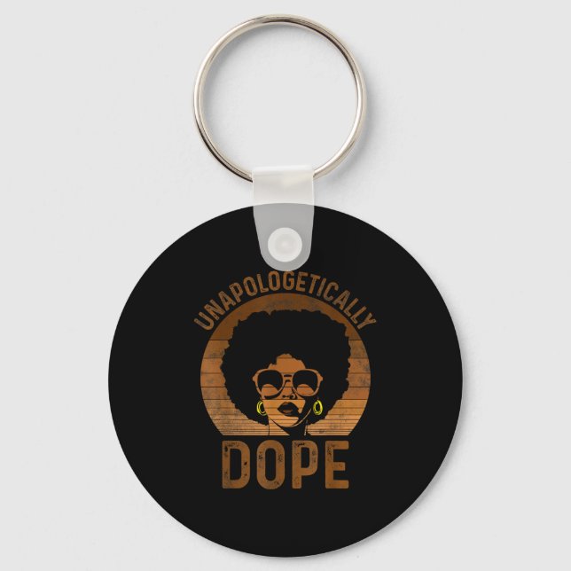 Unapologetically melanin afro queen black history key ring (Front)