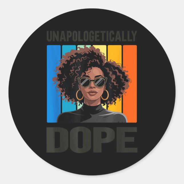Unapologetically Stylish Afro Woman  Classic Round Sticker (Front)