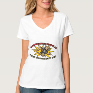 Unauthorised Punch Cybernetic Action Cat V-Neck T- T-Shirt