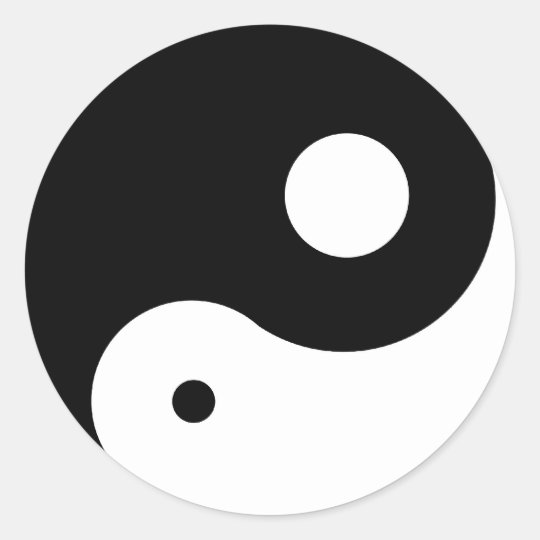 Sticker Unbalanced unbalanced yin yang symbol classic round sticker | Zazzle.co.uk