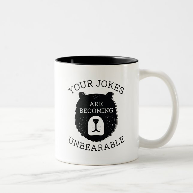 Unbearable Jokes Two-Tone Coffee Mug (Right)