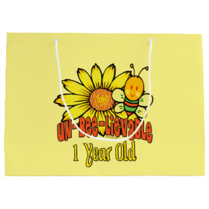 Unbelievable 1 Year Old - 1st Birthday Large Gift Bag