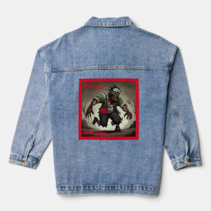 Unbelievable Big Demon Run Women's Custom Denim Ja Jacket