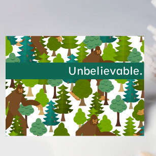 Unbelievable Big Foot Cartoon Forest Thank You Card