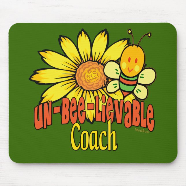 Unbelievable Coach with Sunflowers and Bees Mouse Mat (Front)