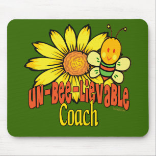 Unbelievable Coach with Sunflowers and Bumblebees Mouse Mat
