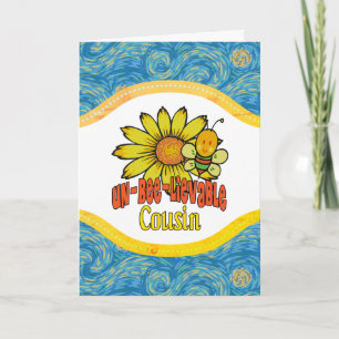 Unbelievable Cousin Sunflowers and Bees Card