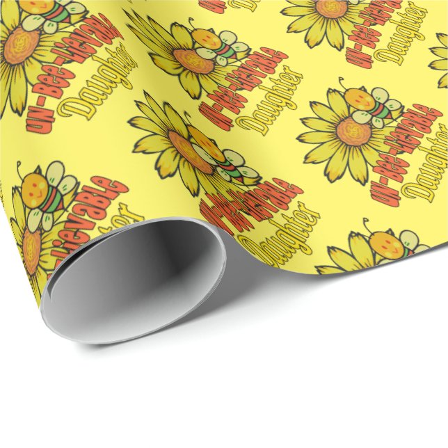 Unbelievable Daughter Sunflowers and Bees Wrapping Paper (Roll Corner)