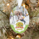 Unbelievable Grandchild Sunflowers and Bees Ornament<br><div class="desc">The world's most unbelievable grandchild sunflowers, bumble bees, and text gift ideas in pretty, bold, bright colours of orange, green, red, and yellow. Great birthday, holiday or special occasion gifts for grandchildren. Cute, sweet and whimsical, these fun feminine gifts will make her smile. Tags: "bright green red yellow orange", "colourful...</div>
