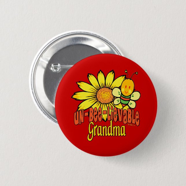 Unbelievable Grandma Sunflowers 6 Cm Round Badge (Front & Back)