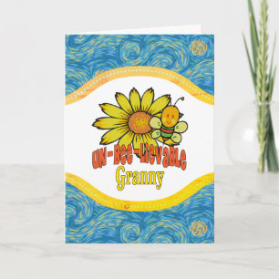 Unbelievable Granny Sunflowers and Bees Card