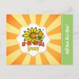 Unbelievable Granny Sunflowers and Bees Postcard