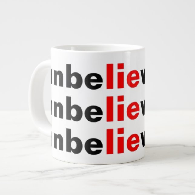 Unbelievable Lie Coffee Cup Red Black (Front Left)