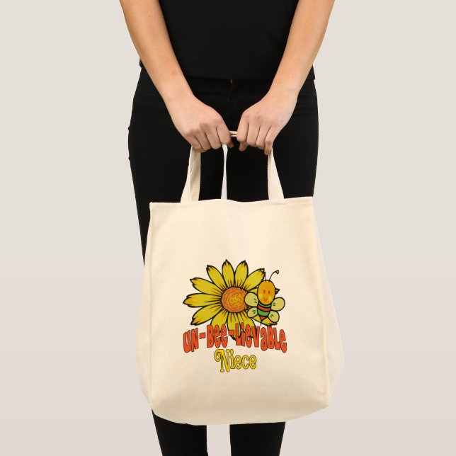 Unbelievable Niece Sunflowers and Bees Tote Bag (Front (Product))