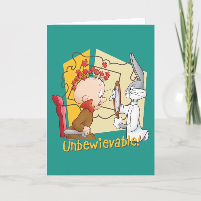 "Unbewievable" Barber BUGS BUNNY™ & Elmer Fudd Card (Front)