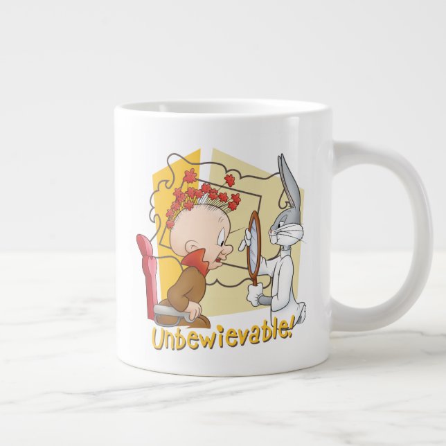 "Unbewievable" Barber BUGS BUNNY™ & Elmer Fudd Large Coffee Mug (Right)